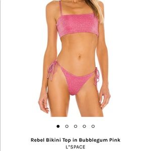 L*SPACE Rebel Bikini Top in Bubblegum Pink size small